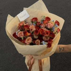 Bó Hoa Hồng Tone Rượu