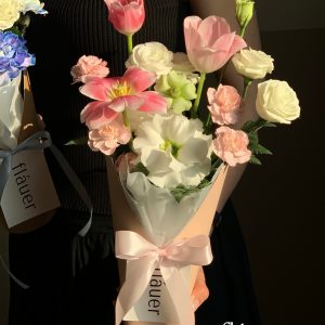 Chậu Hoa Cầm Tay Tone Hồng